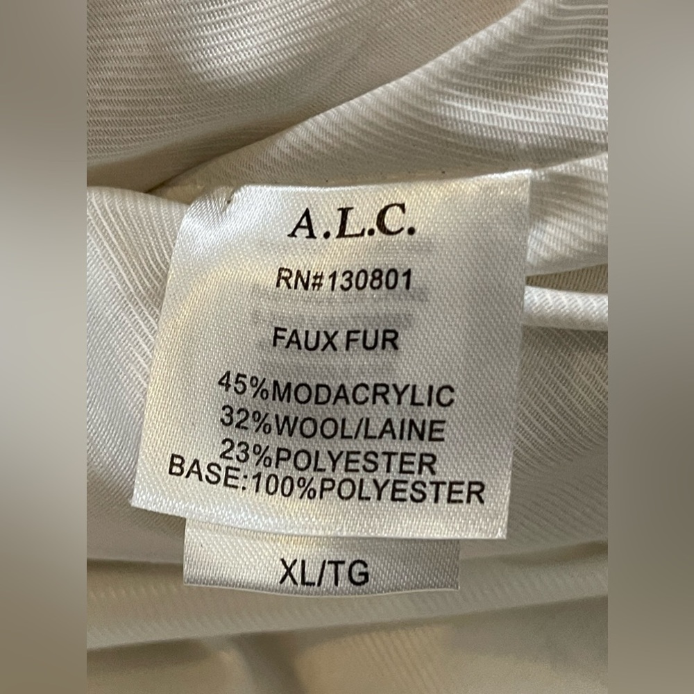 A.L.C. Winston Faux Fur Wool-Blend Shearing Hooded Toggle Coat Size XL - Picture 12 of 14